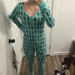 Victoria’s Secret Pink Turquoise Onesie